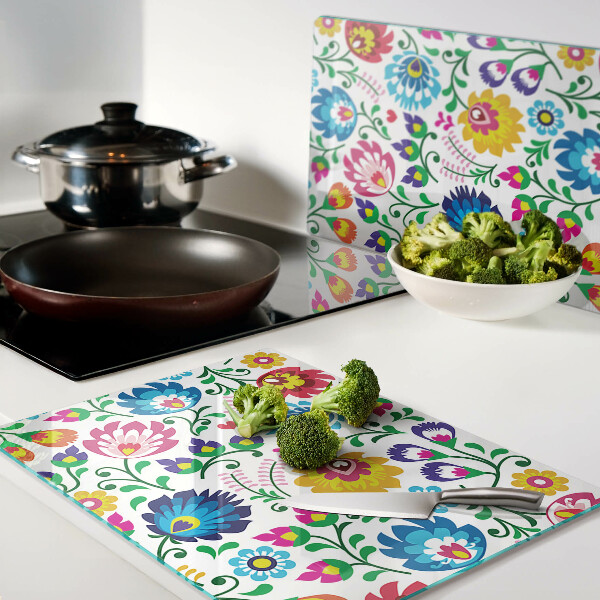 Schneidebrett glas Florales Volksmuster