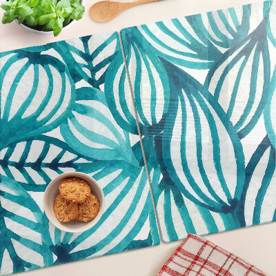 Glas schneidebrett Blätter in Türkistönen