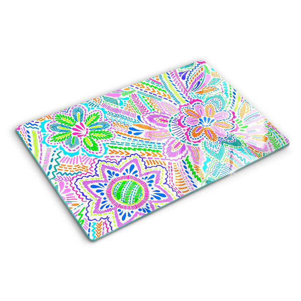 Schneidebrett Blumenmuster im Boho-Stil