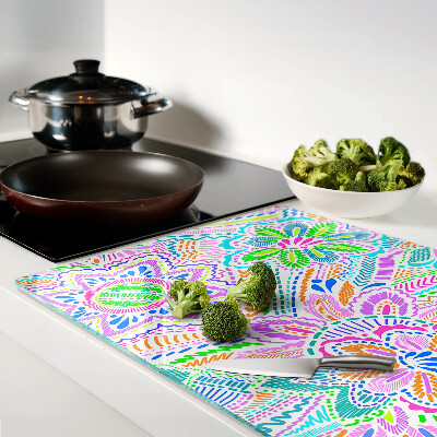 Schneidebrett Blumenmuster im Boho-Stil