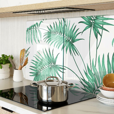 Glas-Schneidebrett mit Palmenblatt-Motiv