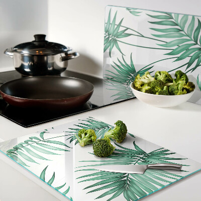 Glas schneidebrett Palmenblätter