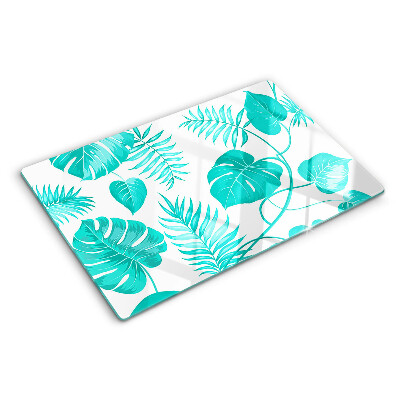 Schneidebrett Tropische Blätter in Grüntönen