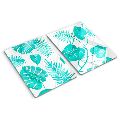 Schneidebrett Tropische Blätter in Grüntönen