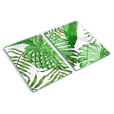 Schneidebrett glas Tropische Blätter in Grüntönen