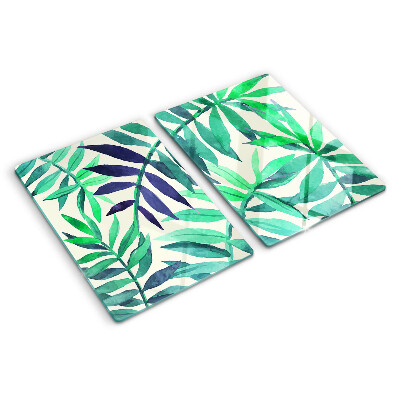 Glas schneidebrett Palmenblätter im Aquarellstil