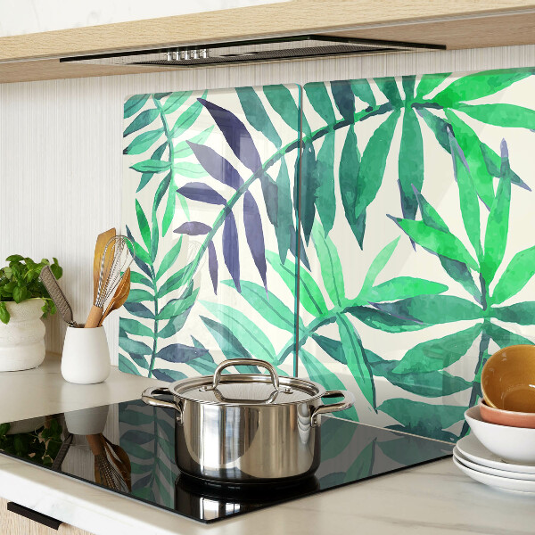 Glas schneidebrett Palmenblätter im Aquarellstil