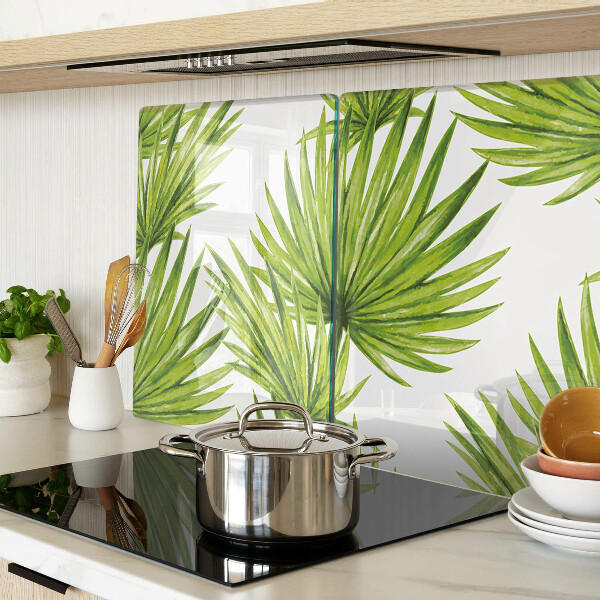Schneidebrett glas Palmenblätter in Grüntönen