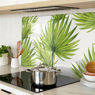 Schneidebrett glas Palmenblätter in Grüntönen