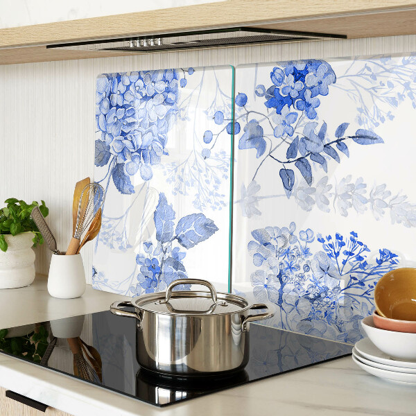 Glas schneidebrett Blumen in Blautönen