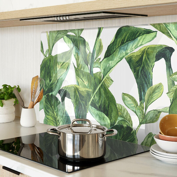 Schneidebrett mit Motiv tropischer Pflanzen