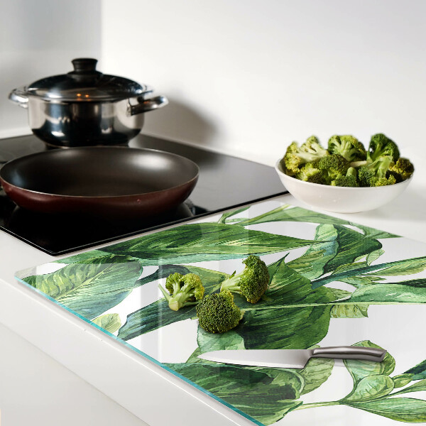 Schneidebrett mit Motiv tropischer Pflanzen