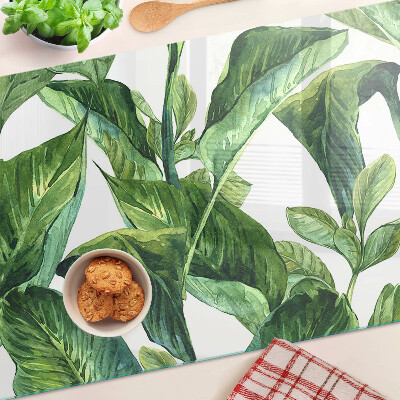 Schneidebrett mit Motiv tropischer Pflanzen