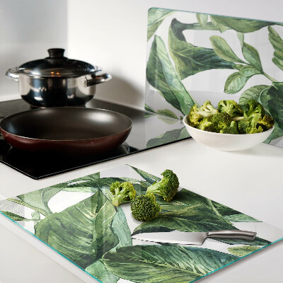 Schneidebrett mit Motiv tropischer Pflanzen