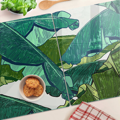 Glas schneidebrett Palmenblätter in Grüntönen