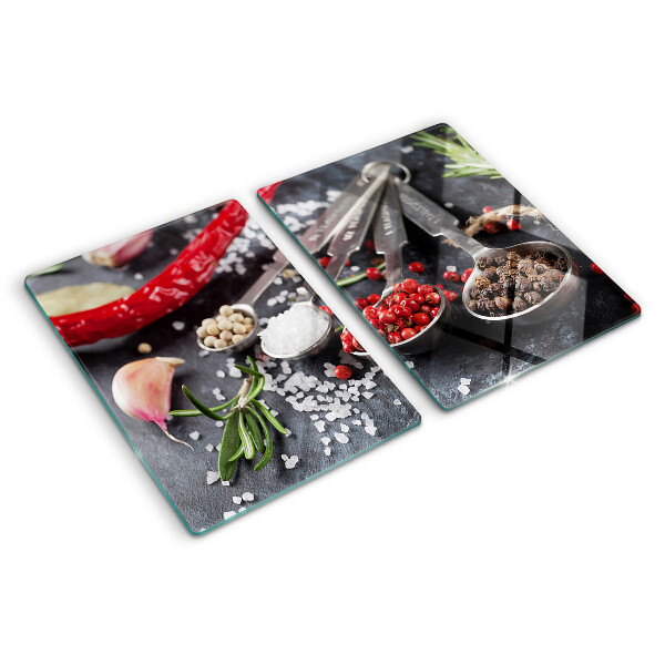 Schneidebrett Gewürze und Kräuter