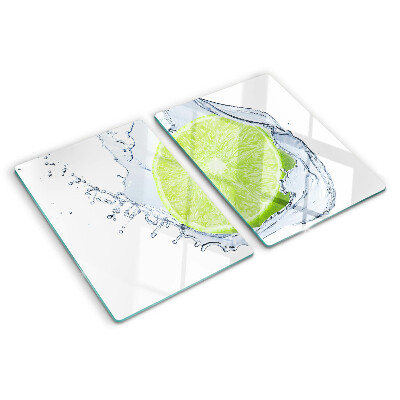 Glas-Schneidebrett mit Motiv einer Zitrone im Wasser