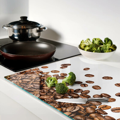 Schneidebrett Glas mit Kaffeebohnen-Motiv