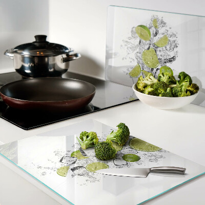 Schneidebrett Zitronen und Eis