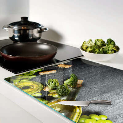 Schneidebrett Glas mit Wein- und Traubenmotiv