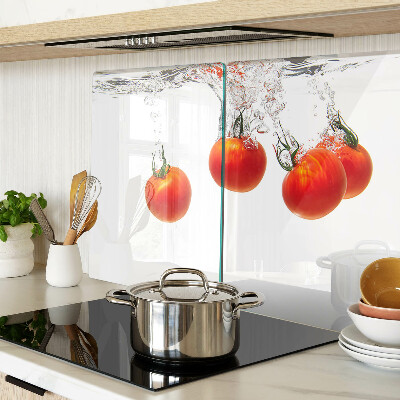 Schneidebrett Glas mit Motiv von Tomaten in Wasser