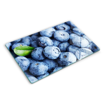 Glas-Schneidebrett mit Motiv aus Beeren und Blättern