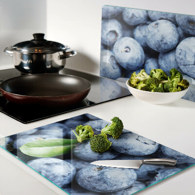 Glas-Schneidebrett mit Motiv aus Beeren und Blättern