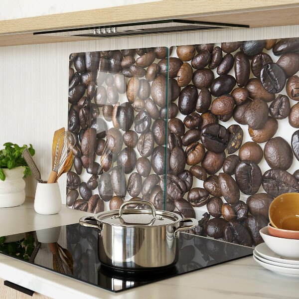 Schneidebrett mit Motiv aus Kaffeebohnen