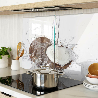 Schneidebrett mit Kokosnussmotiv, wasserabweisender Oberfläche und Spritzschutz