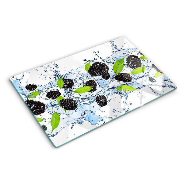 Glas-Schneidebrett mit Motiv »Früchte im Wasser«