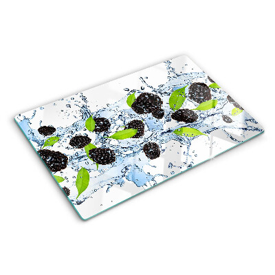 Glas schneidebrett Früchte im Wasser