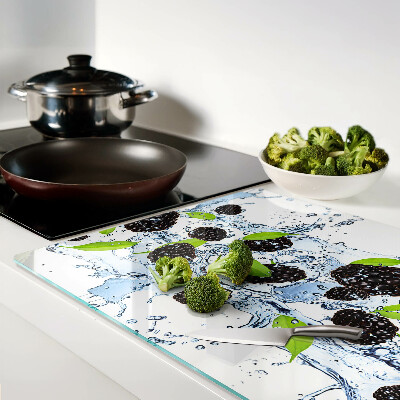 Glas-Schneidebrett mit Motiv »Früchte im Wasser«