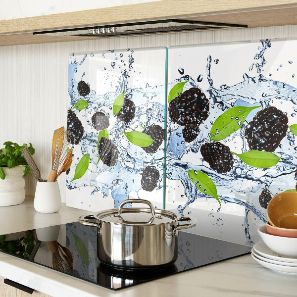 Glas-Schneidebrett mit Motiv »Früchte im Wasser«