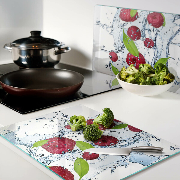 Schneidebrett mit Motiv von Früchten im Wasser