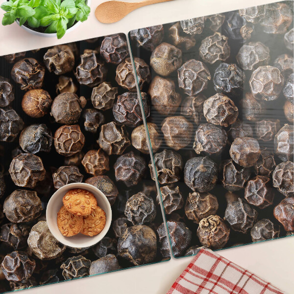 Glas Schneidebrett mit Motiv Pfefferkörner