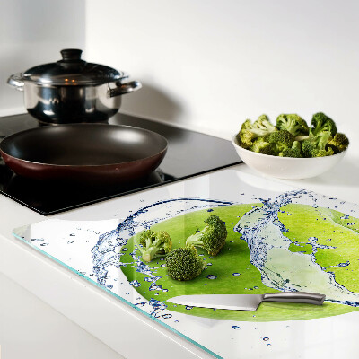 Schneidebrett glas Apfel im Wasser