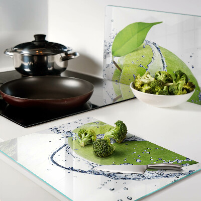 Schneidebrett glas Apfel im Wasser