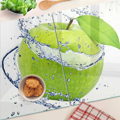 Schneidebrett glas Apfel im Wasser