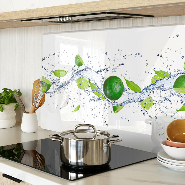 Schneidebrett Glas mit Zitronenmotiv und Wassertropfen-Design