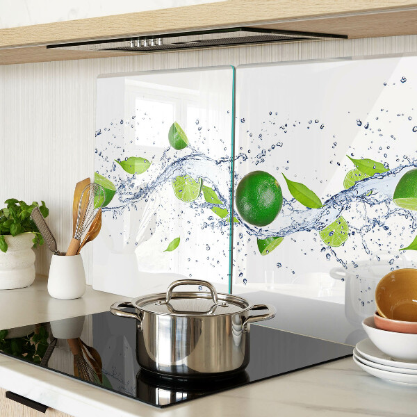 Schneidebrett Glas mit Zitronenmotiv und Wassertropfen-Design