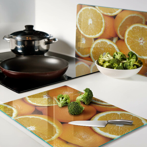 Schneidebrett glas Geschnittene Orangen