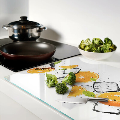 Schneidebrett Zitrusfrüchte mit Eis