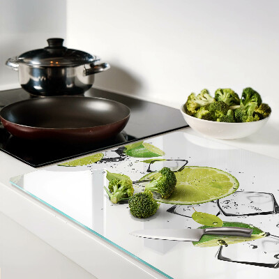 Schneidebrett glas Zitronen mit Eis in Wasser