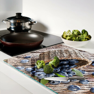 Schneidebrett Glas mit Motiv Beeren im Korb