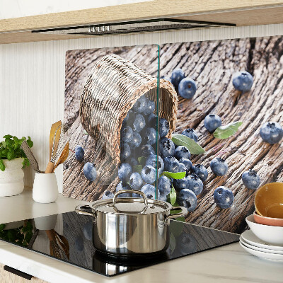 Schneidebrett Glas mit Motiv Beeren im Korb