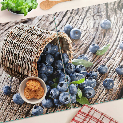 Schneidebrett Glas mit Motiv Beeren im Korb