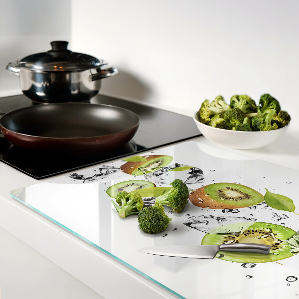 Schneidebrett mit Motiv ‚Früchte im Eis‘