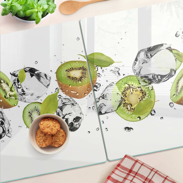 Schneidebrett mit Motiv ‚Früchte im Eis‘