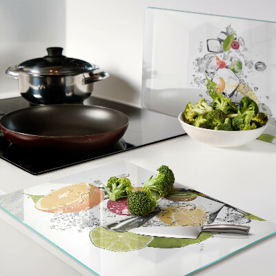 Glas-Schneidebrett mit Motiv 