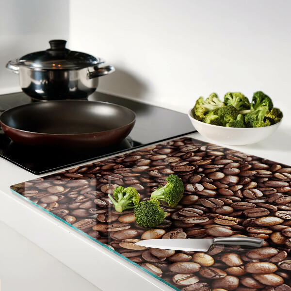 Schneidebrett mit Motiv von Kaffeebohnen
